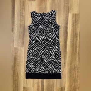 Mario Serrani Black and White Patterned Dress